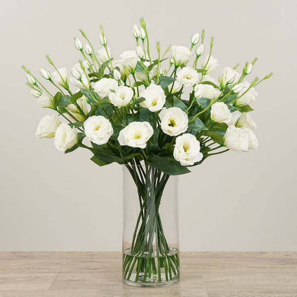 Artificial Lisianthus Arrangement in Glass VaseBloomr