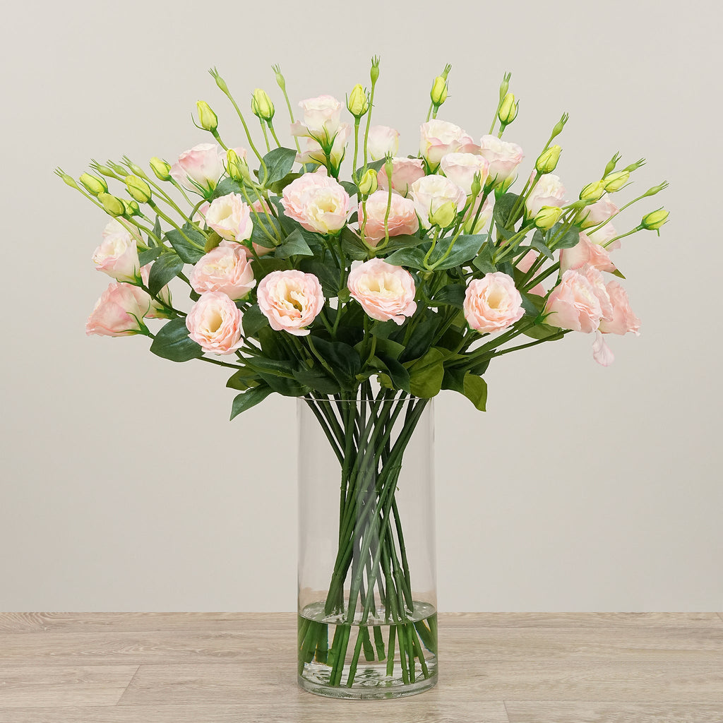 Artificial Lisianthus Arrangement in Glass VaseBloomr