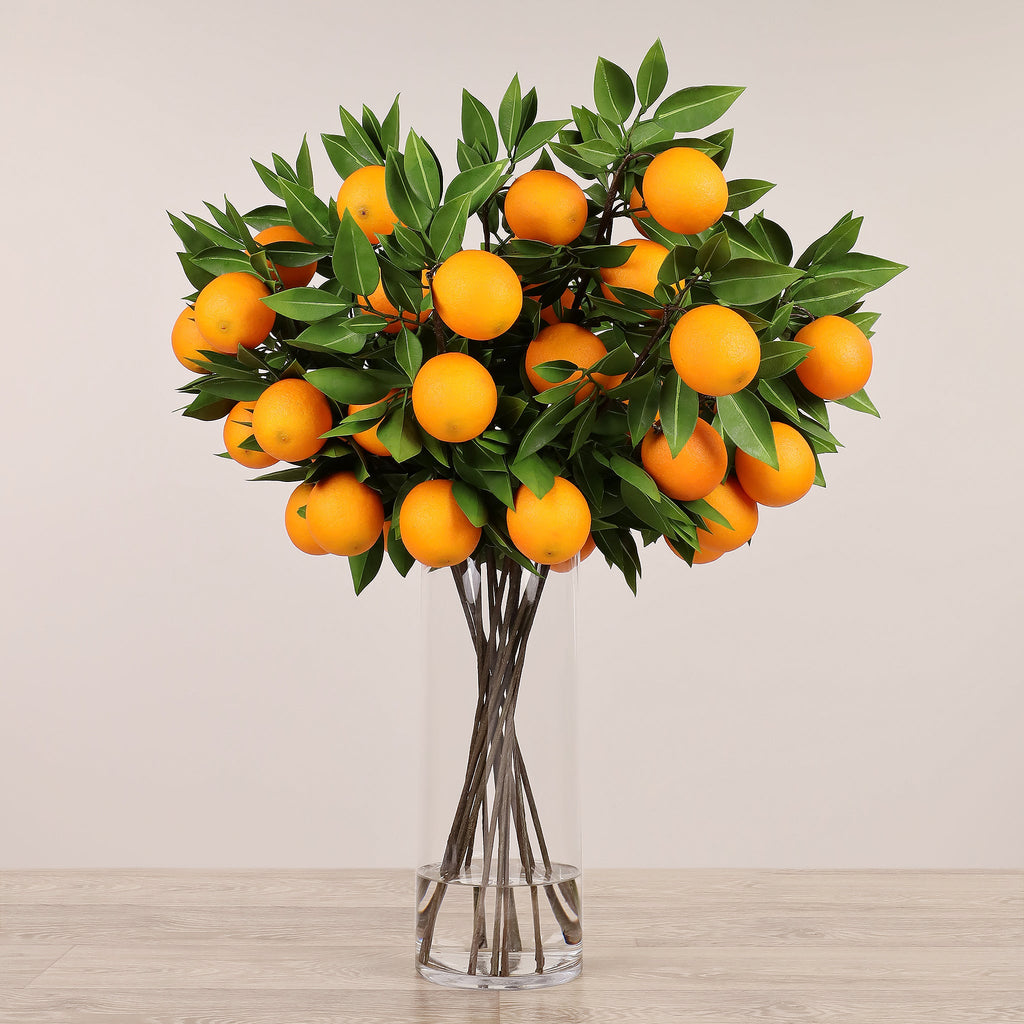 Orange Teardrop Arrangement in Glass Vase