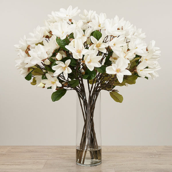 Artificial Magnolia in Glass VaseBloomr