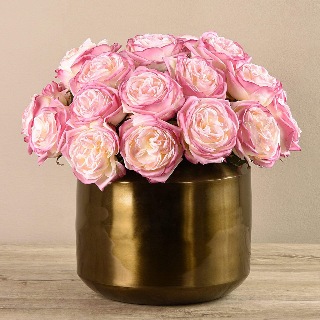 Artificial Rose Arrangement in Copper Vase - Bloomr