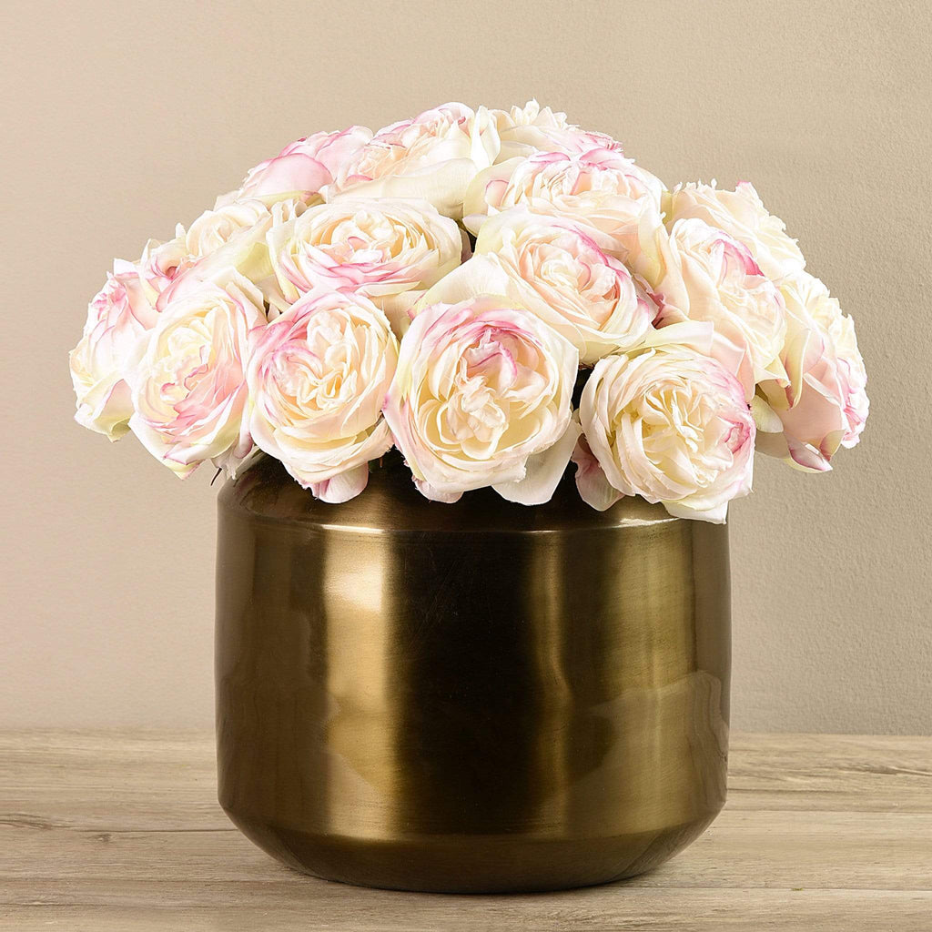 Artificial Rose Arrangement in Copper Vase - Bloomr