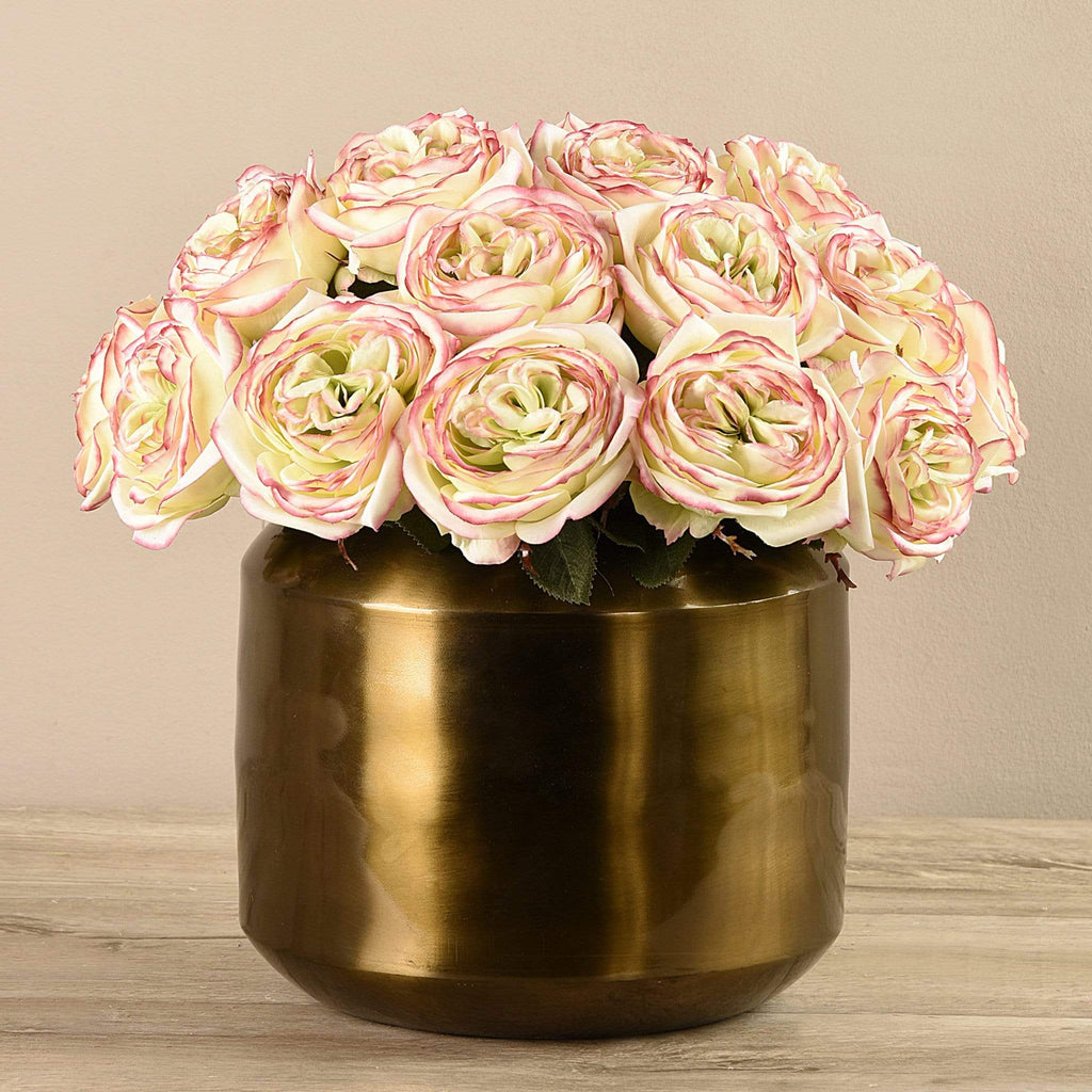 Artificial Rose Arrangement in Copper Vase - Bloomr