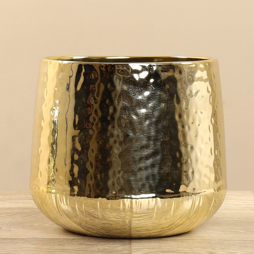 Round Ceramic Gold Pot - Bloomr