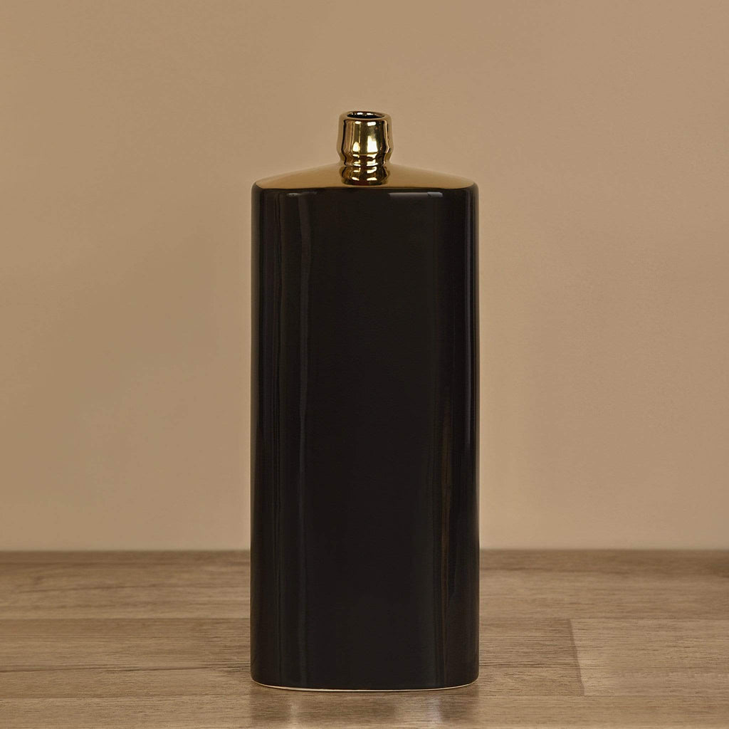 Ceramic Black & Gold Vase - Bloomr