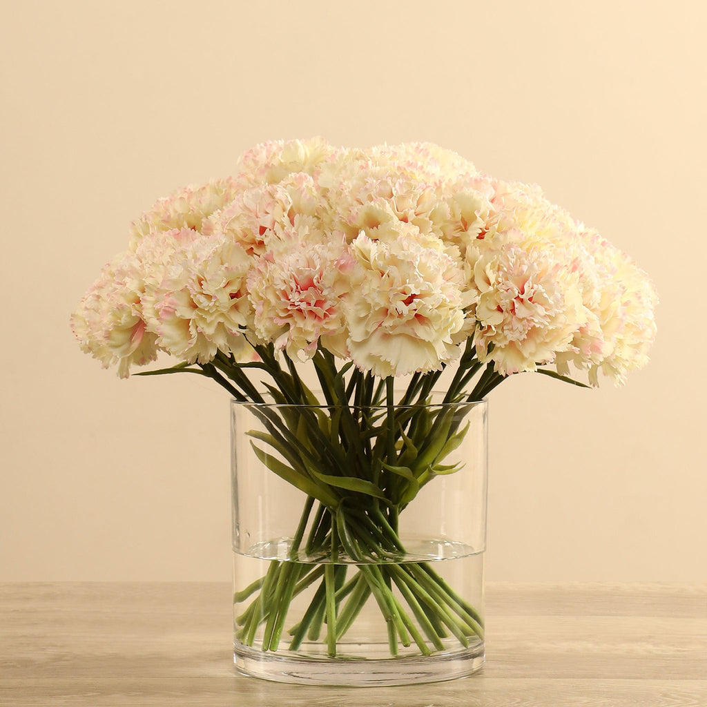 Carnation Arrangement in Glass Vase - Bloomr