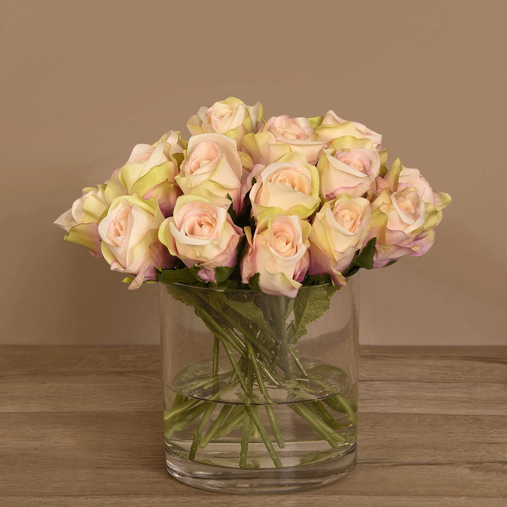 Rose Arrangement in Glass Vase - Bloomr