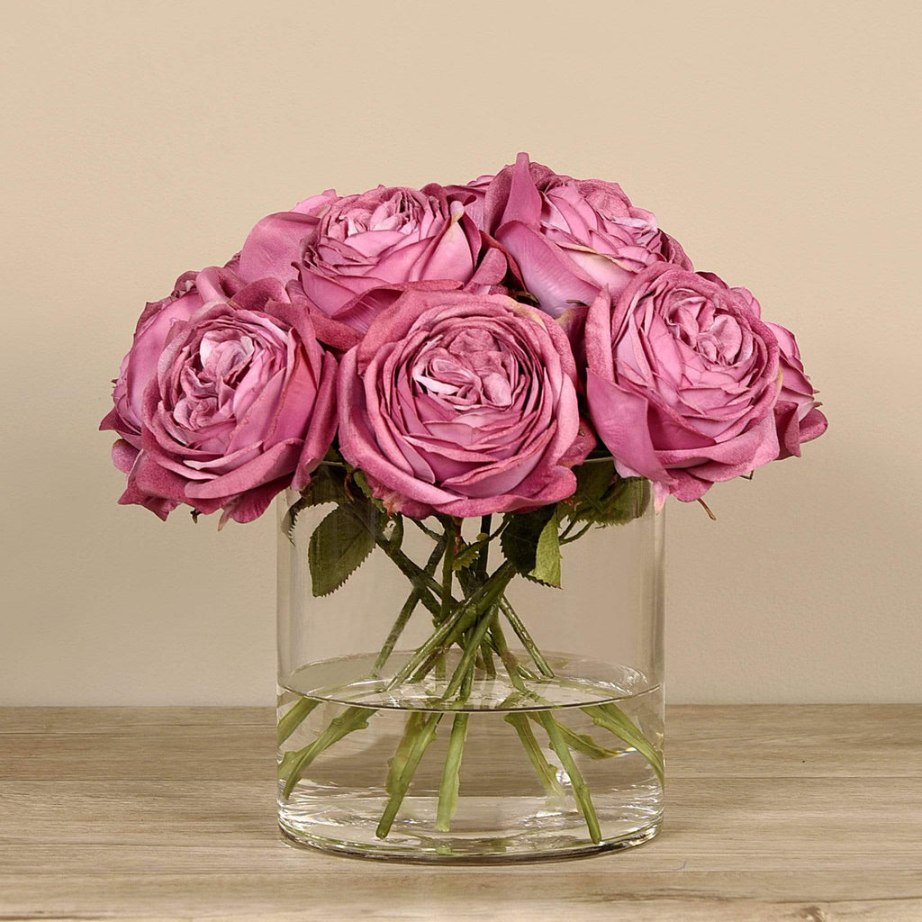 Artificial Rose Arrangement in Glass Vase - Bloomr