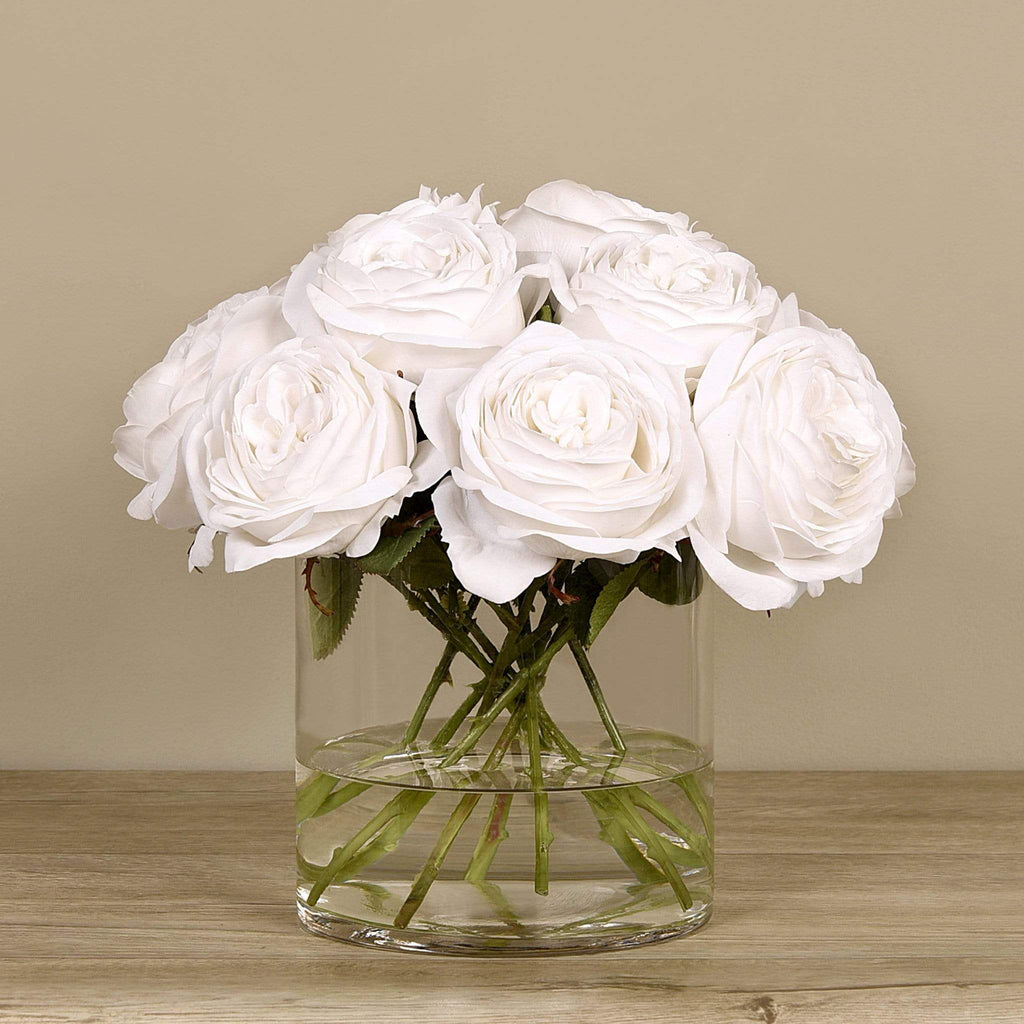 Artificial Rose Arrangement in Glass Vase - Bloomr