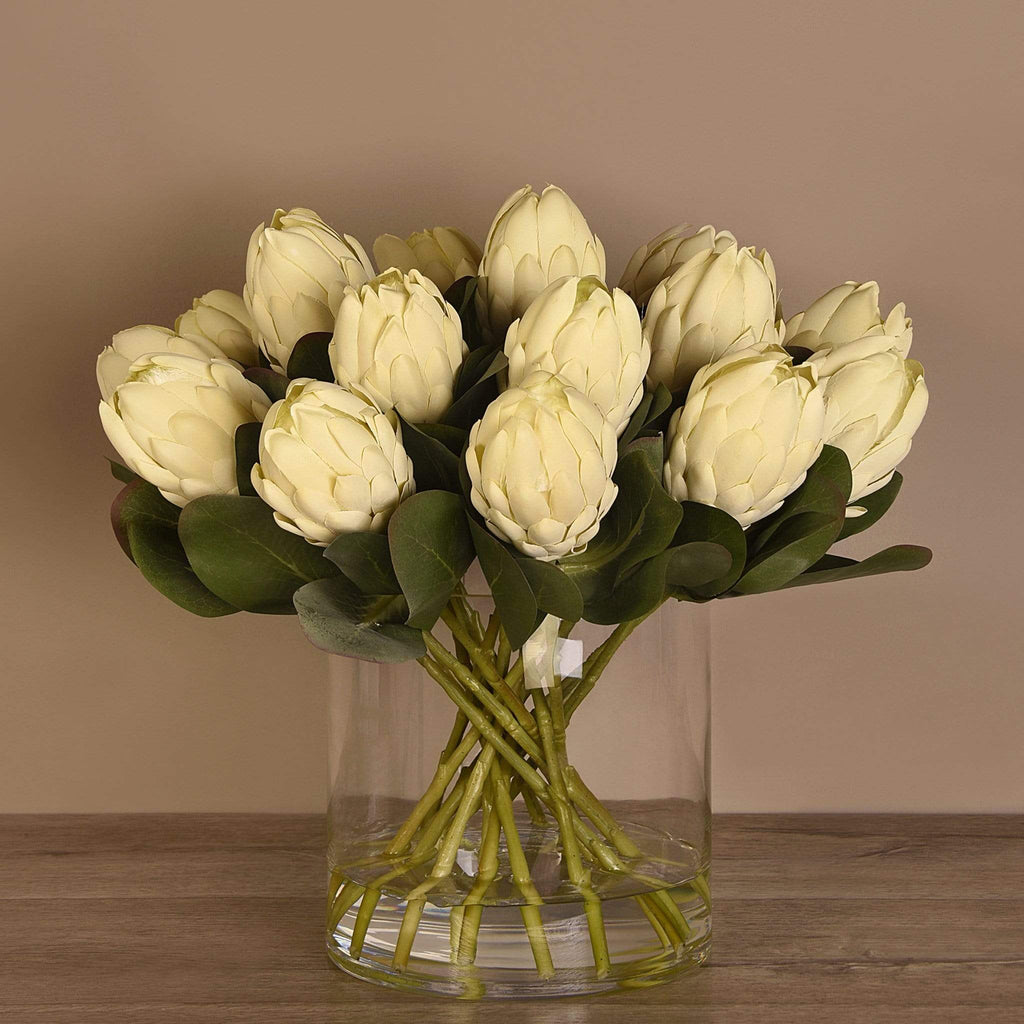 Protea Arrangement in Glass Vase - Bloomr