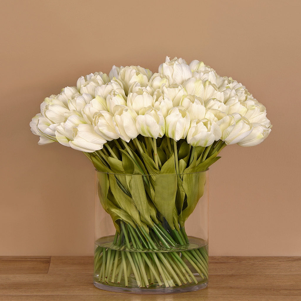 Tulip Arrangement in Glass Vase - Bloomr