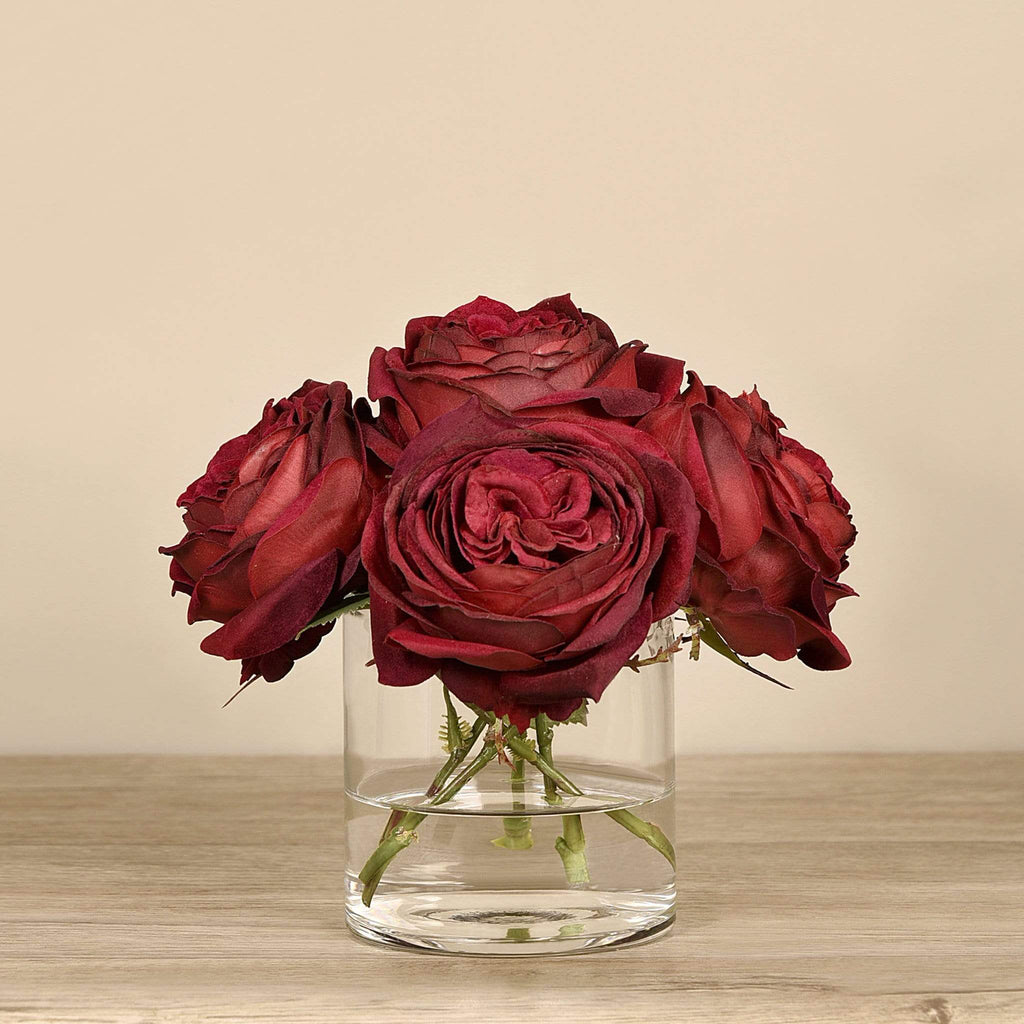 Artificial Rose Arrangement in Glass Vase - Bloomr