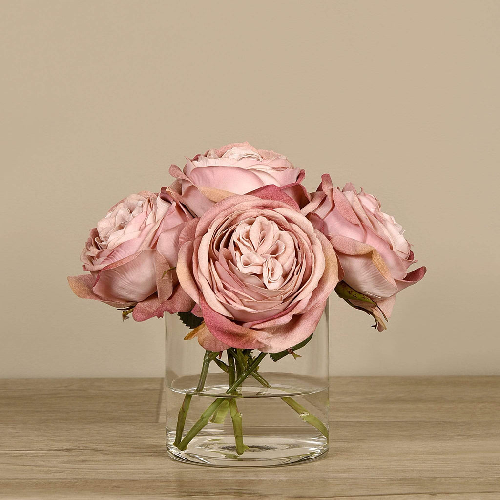 Artificial Rose Arrangement in Glass Vase - Bloomr