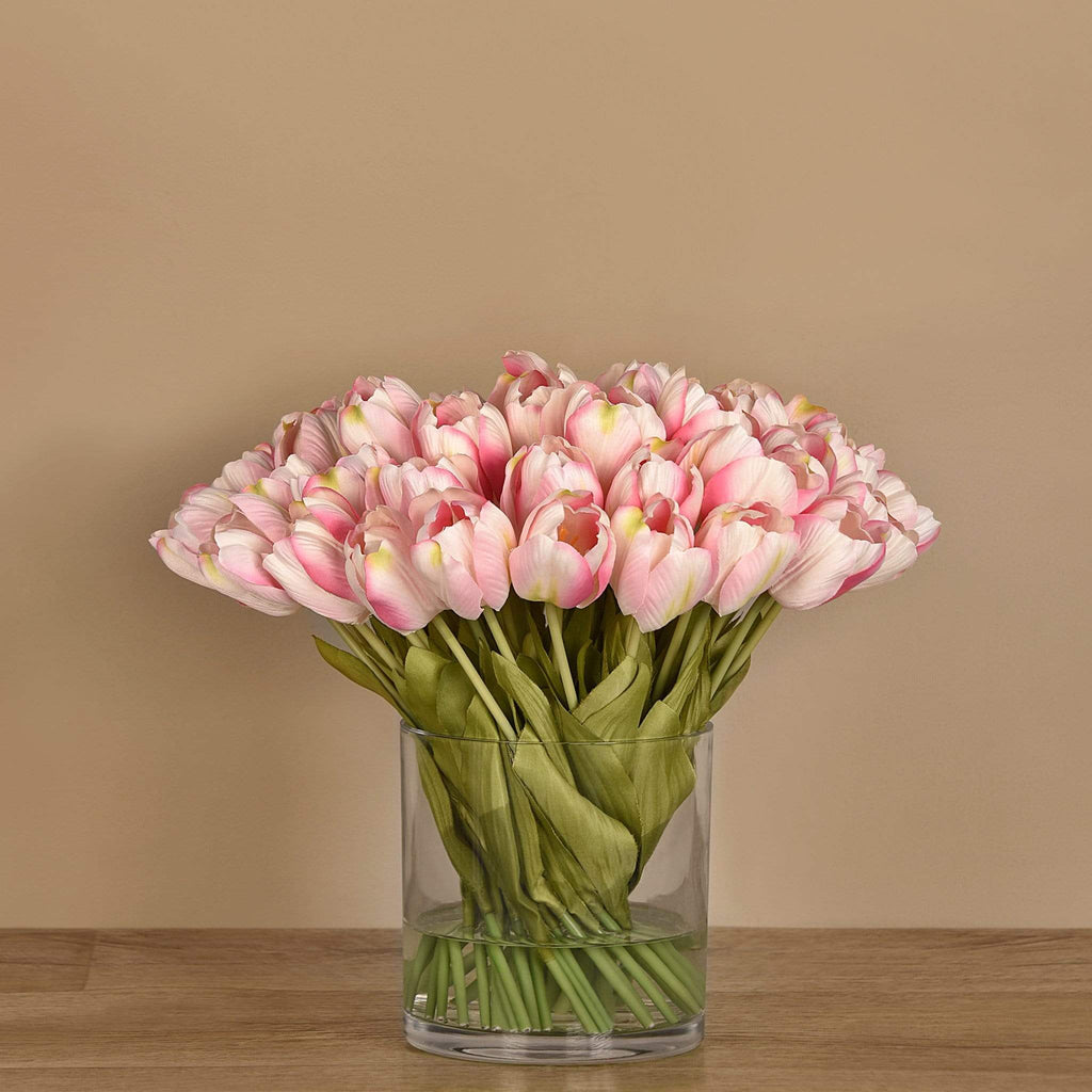 Tulip Arrangement in Glass Vase - Bloomr