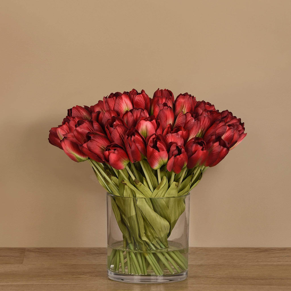 Tulip Arrangement in Glass Vase - Bloomr