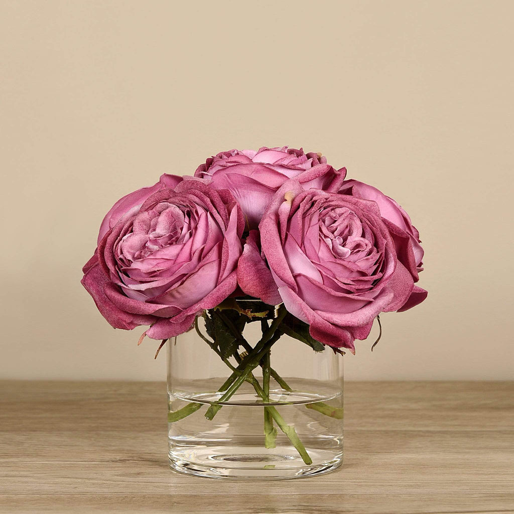 Artificial Rose Arrangement in Glass Vase - Bloomr