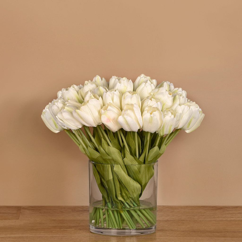 Tulip Arrangement in Glass Vase - Bloomr