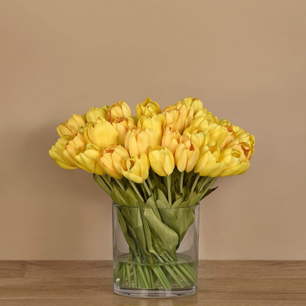 Tulip Arrangement in Glass Vase - Bloomr