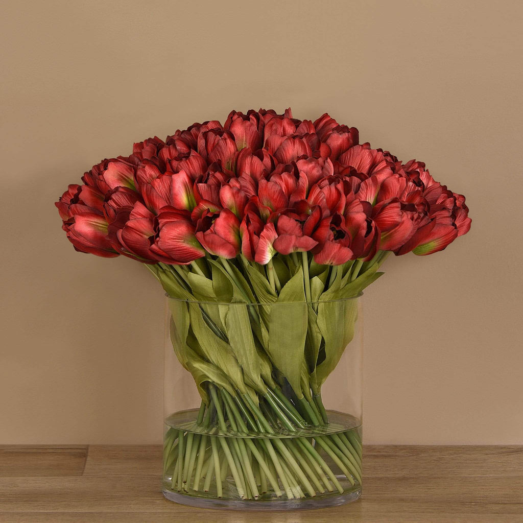 Tulip Arrangement in Glass Vase - Bloomr