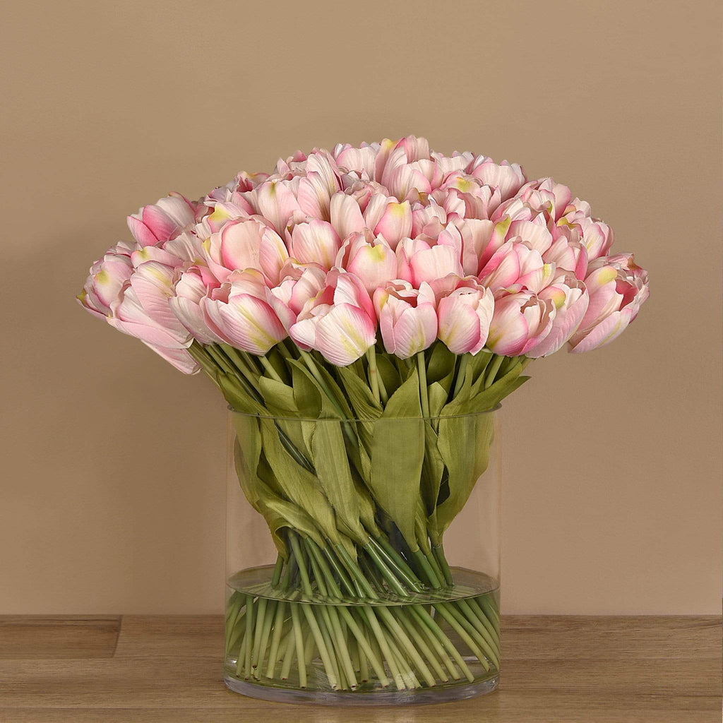 Tulip Arrangement in Glass Vase - Bloomr