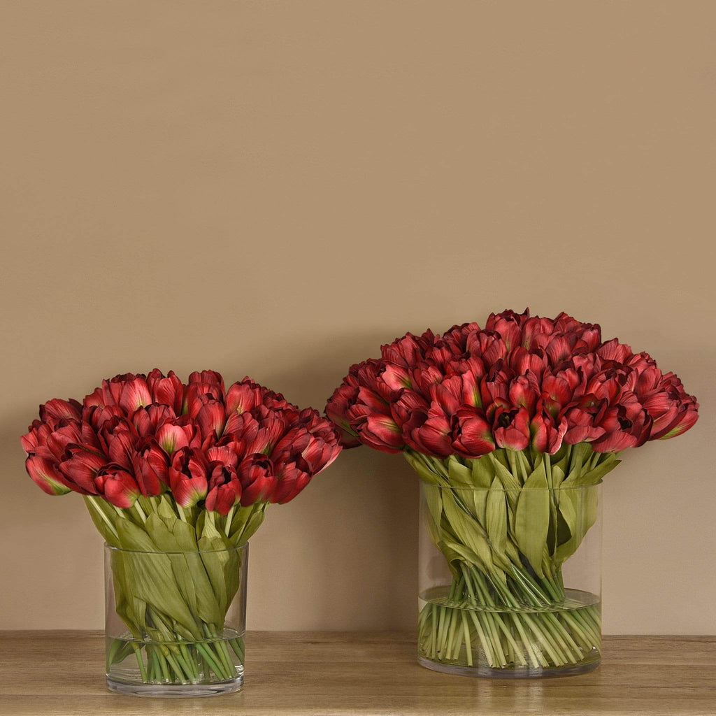 Tulip Arrangement in Glass Vase - Bloomr