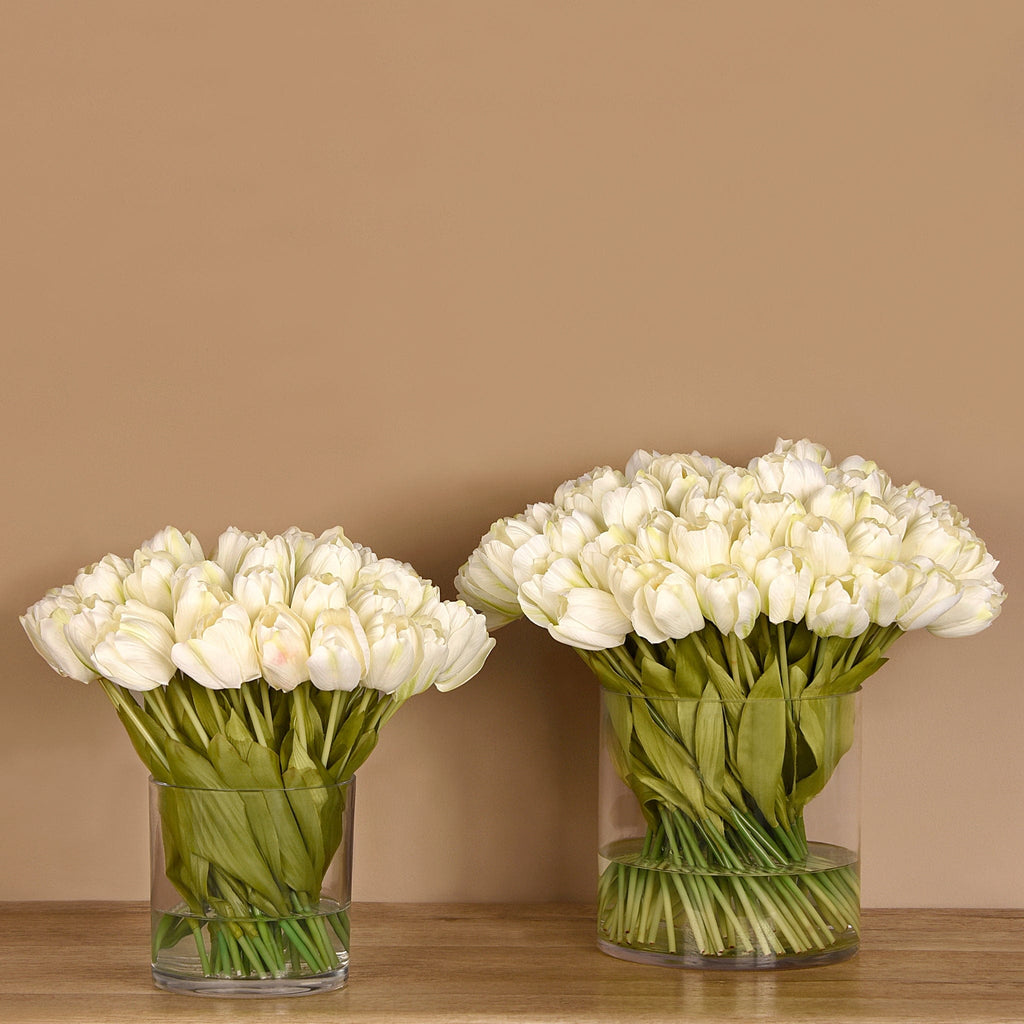 Tulip Arrangement in Glass Vase - Bloomr