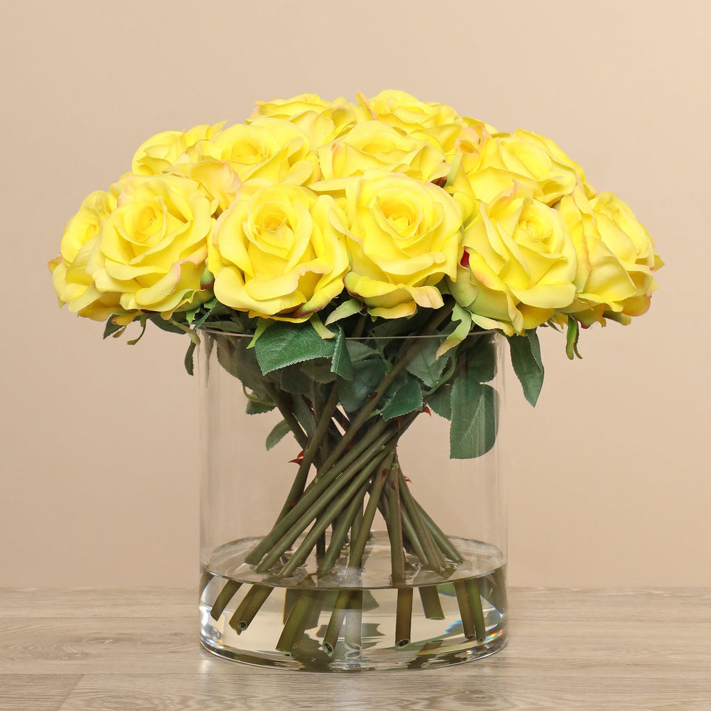 Artificial Rose Arrangement in Glass Vase - Bloomr