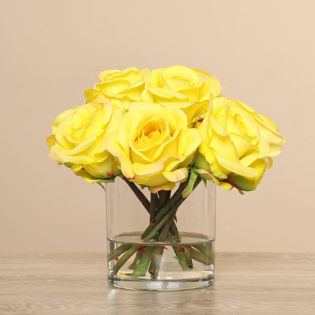 Artificial Rose Arrangement in Glass Vase - Bloomr