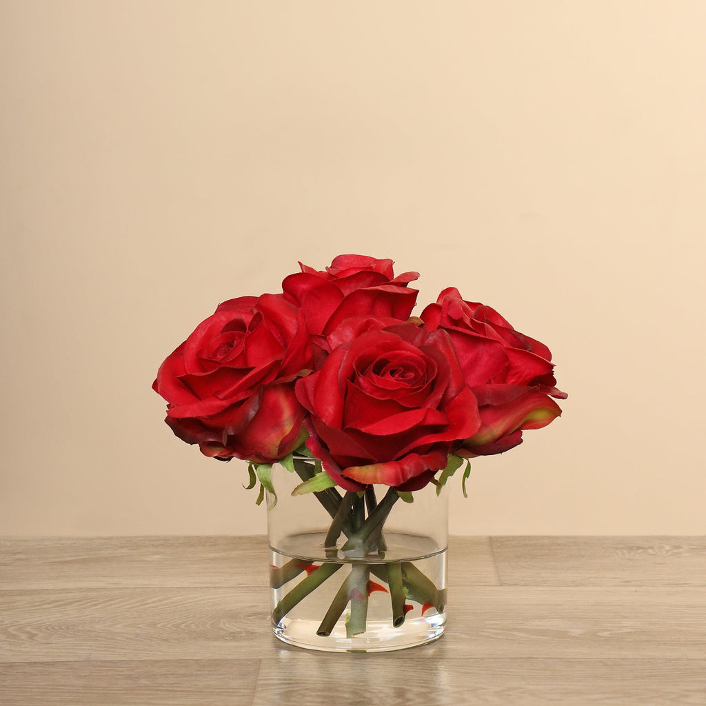 Artificial Rose Arrangement in Glass Vase - Bloomr