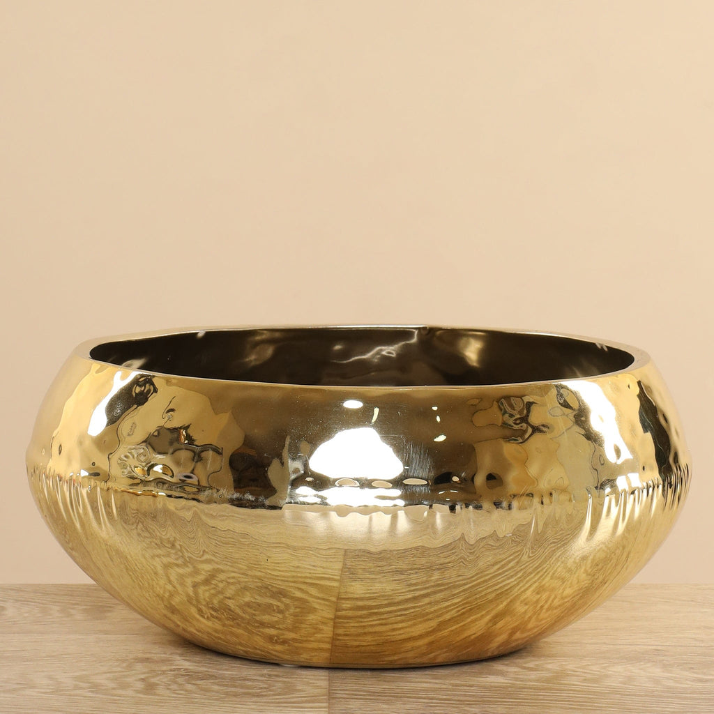 Round Ceramic Gold Pot - Bloomr