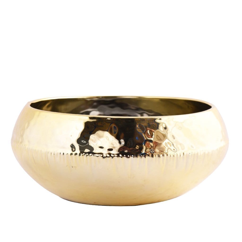 Round Ceramic Gold Pot - Bloomr