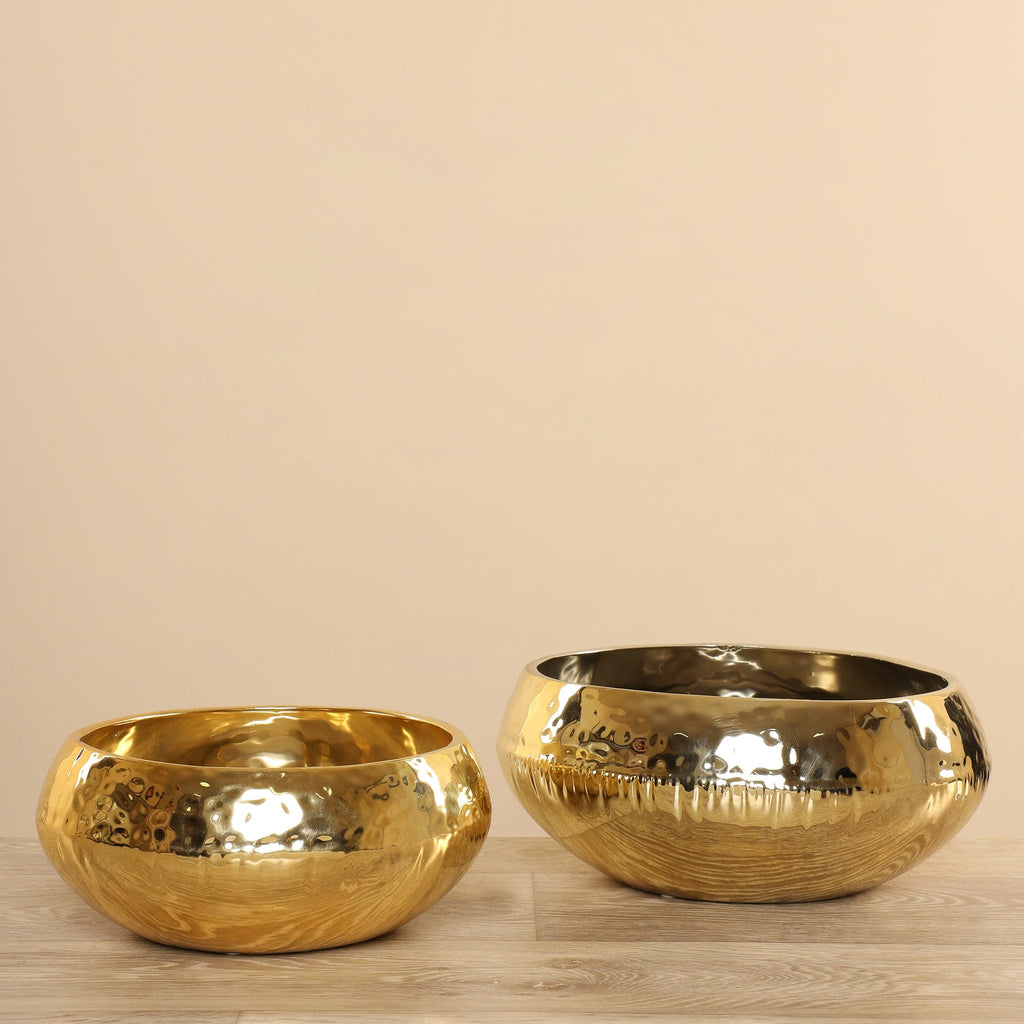 Round Ceramic Gold Pot - Bloomr