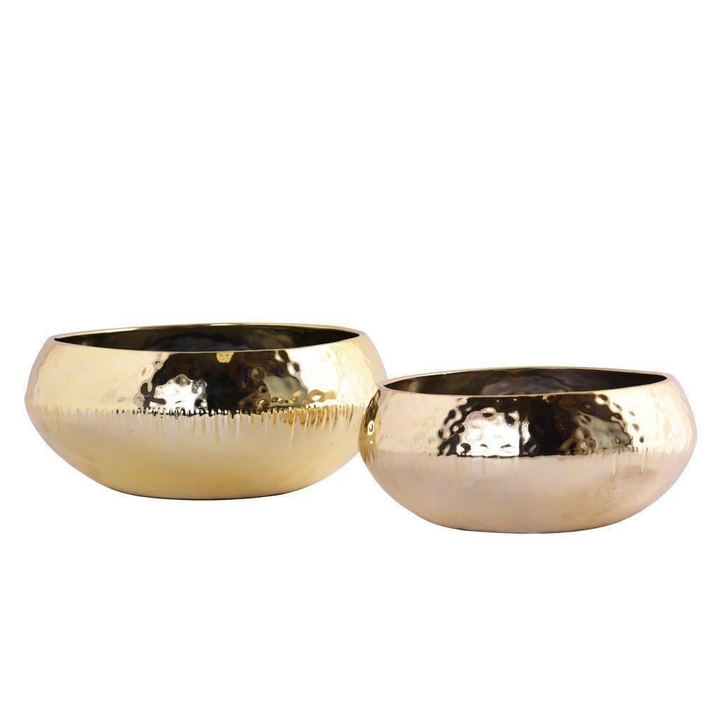 Round Ceramic Gold Pot - Bloomr