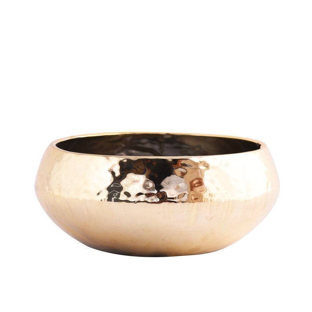 Round Ceramic Gold Pot - Bloomr