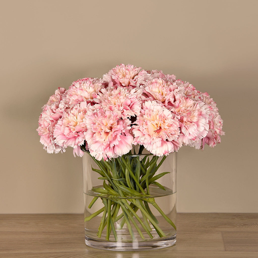 Carnation Arrangement in Glass Vase - Bloomr