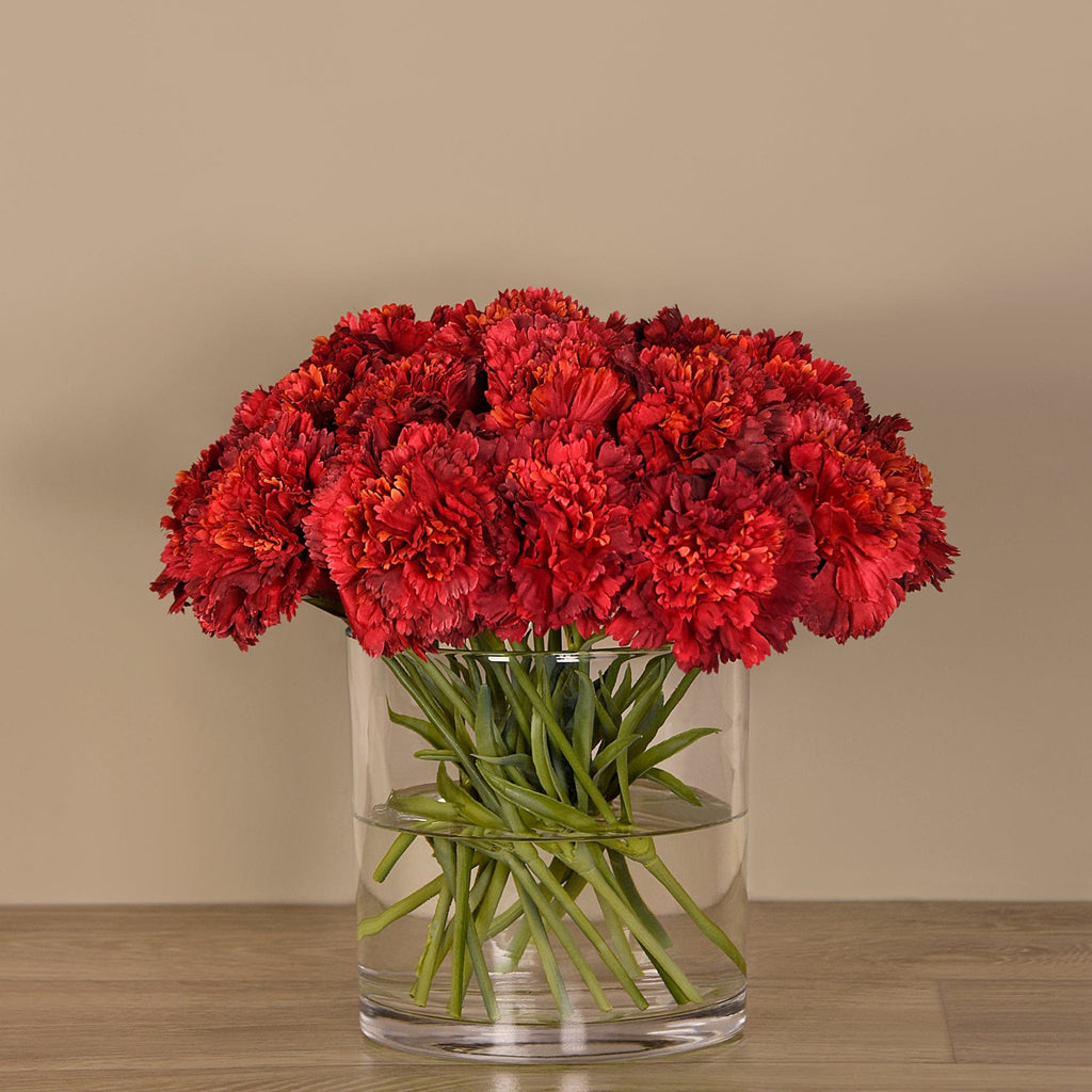 Carnation Arrangement in Glass Vase - Bloomr