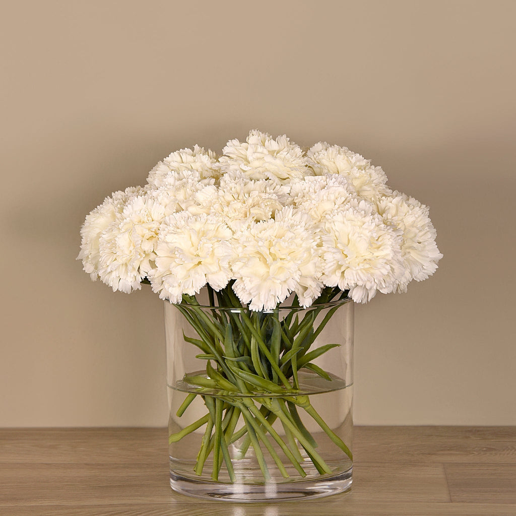 Carnation Arrangement in Glass Vase - Bloomr